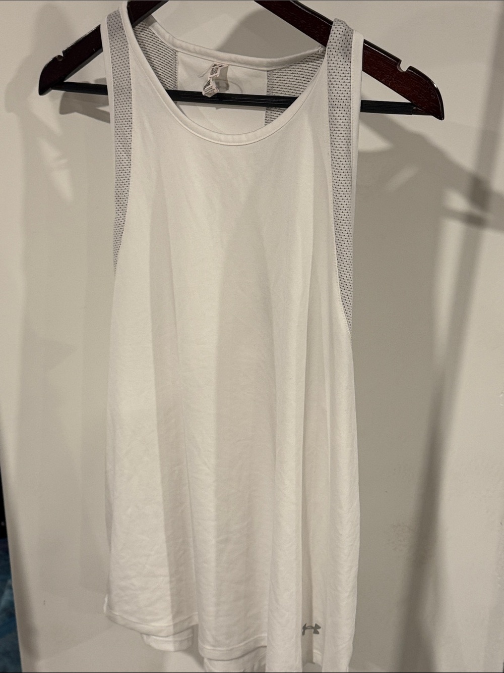 Under Armour White Mesh-Back Workout Tank